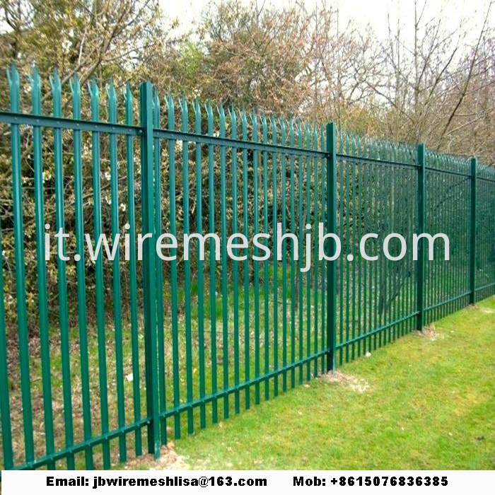 Galvanized And Powder Coated Steel Palisade Fence